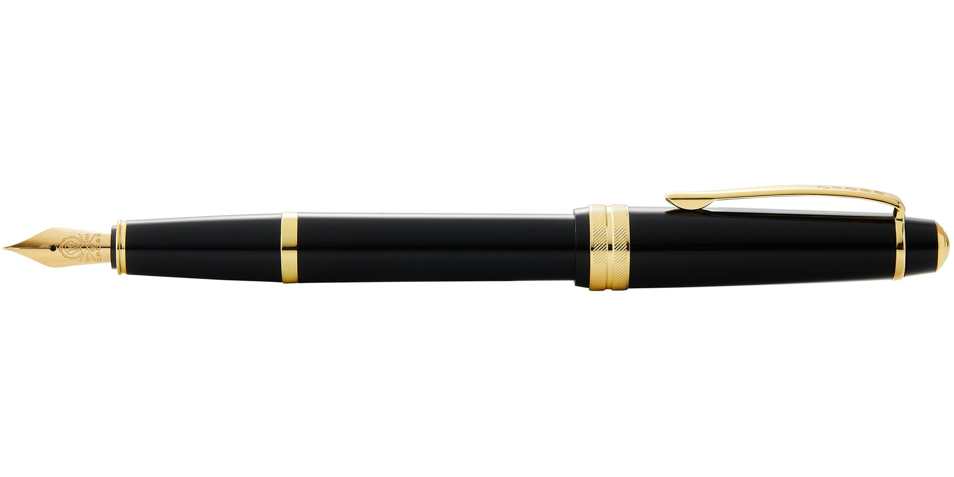 Bailey Light™ Polished Black Resin and Gold Tone Fine Nib Fountain Pen