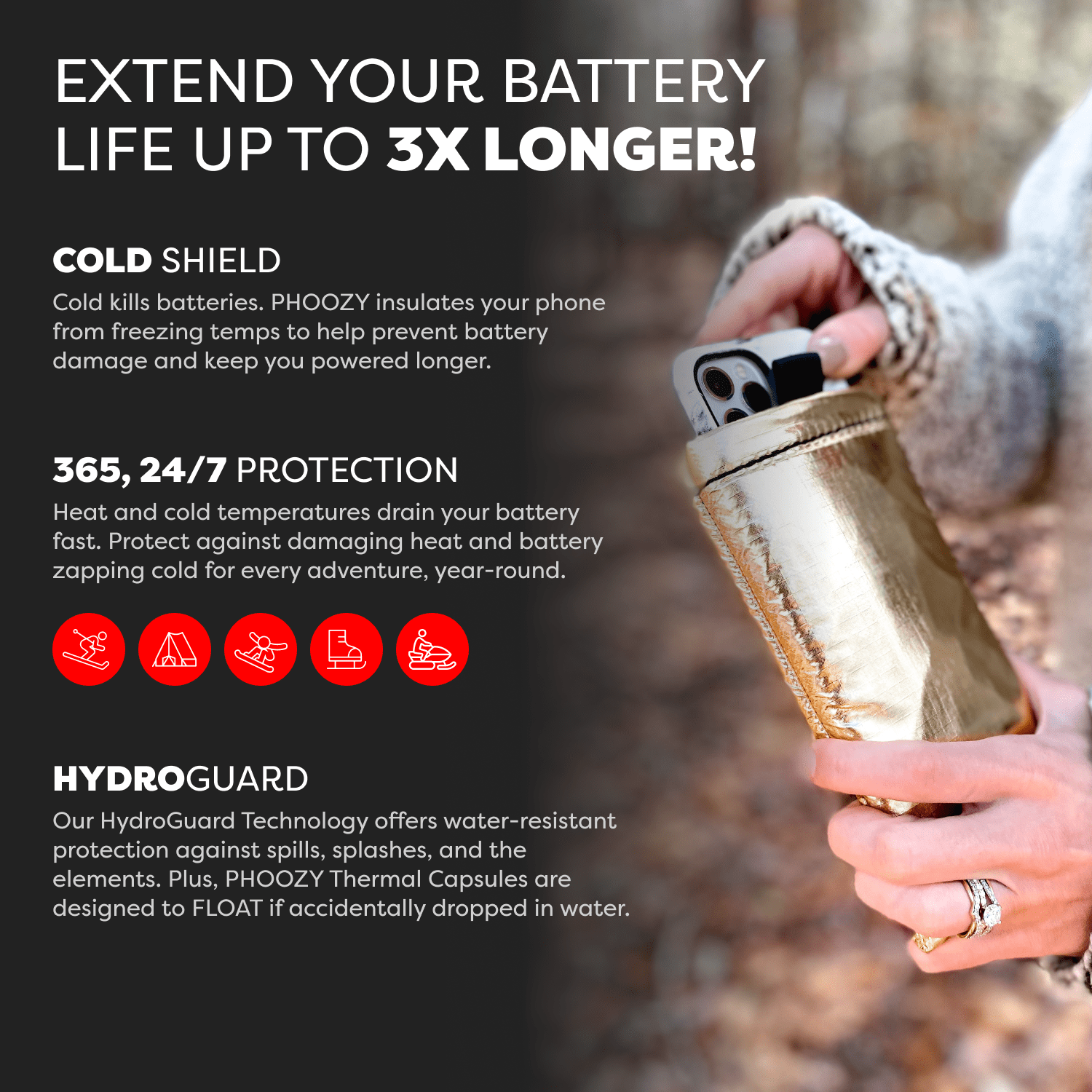 Apollo Series Thermal Phone Case - Extends Battery Life 3X