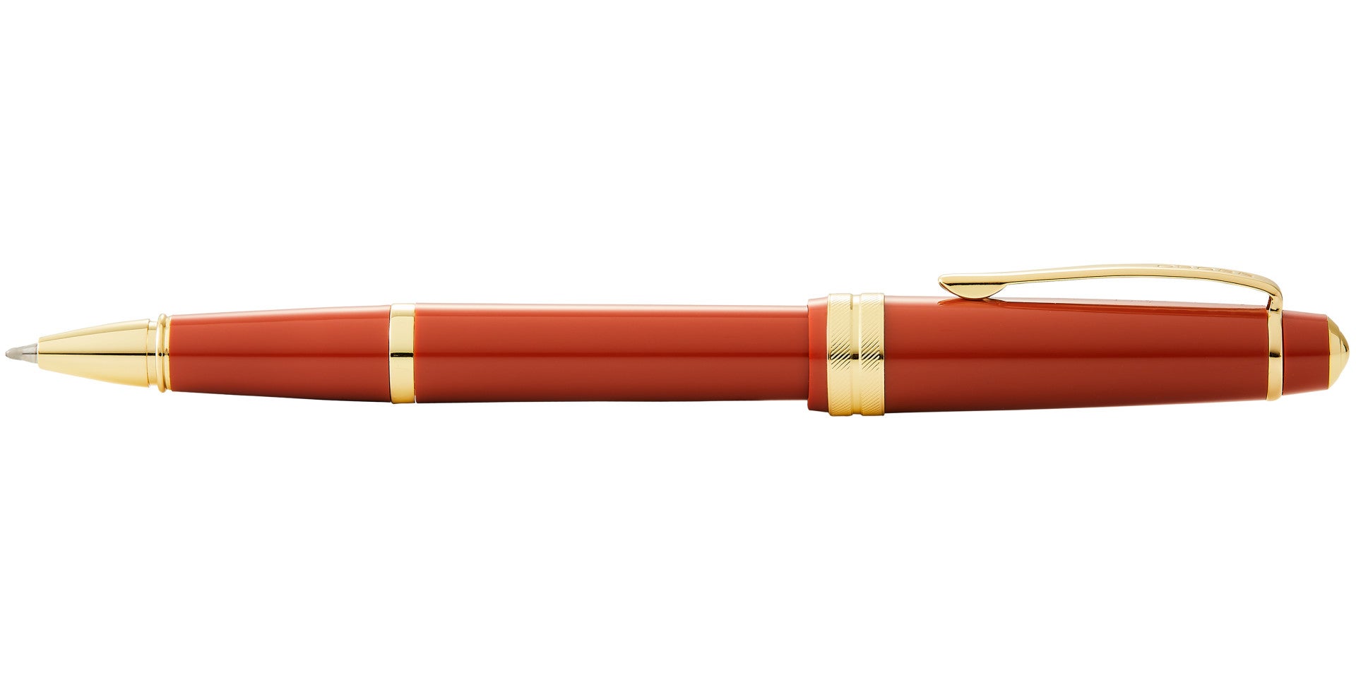 Bailey Light™ Polished Amber Resin and Gold Tone Rollerball Pen