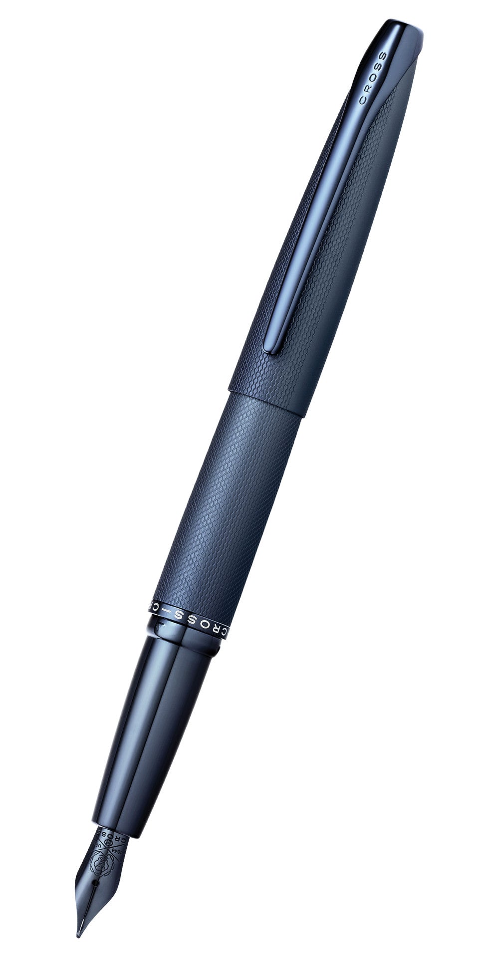 ATX® Sandblasted Dark Blue Stainless Steel Medium Nib Fountain Pen