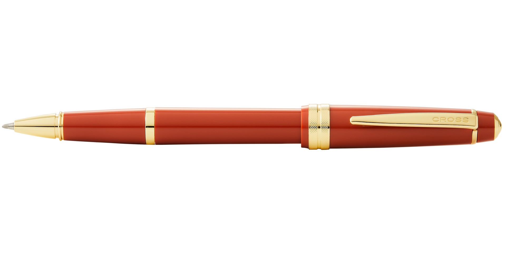 Bailey Light™ Polished Amber Resin and Gold Tone Rollerball Pen