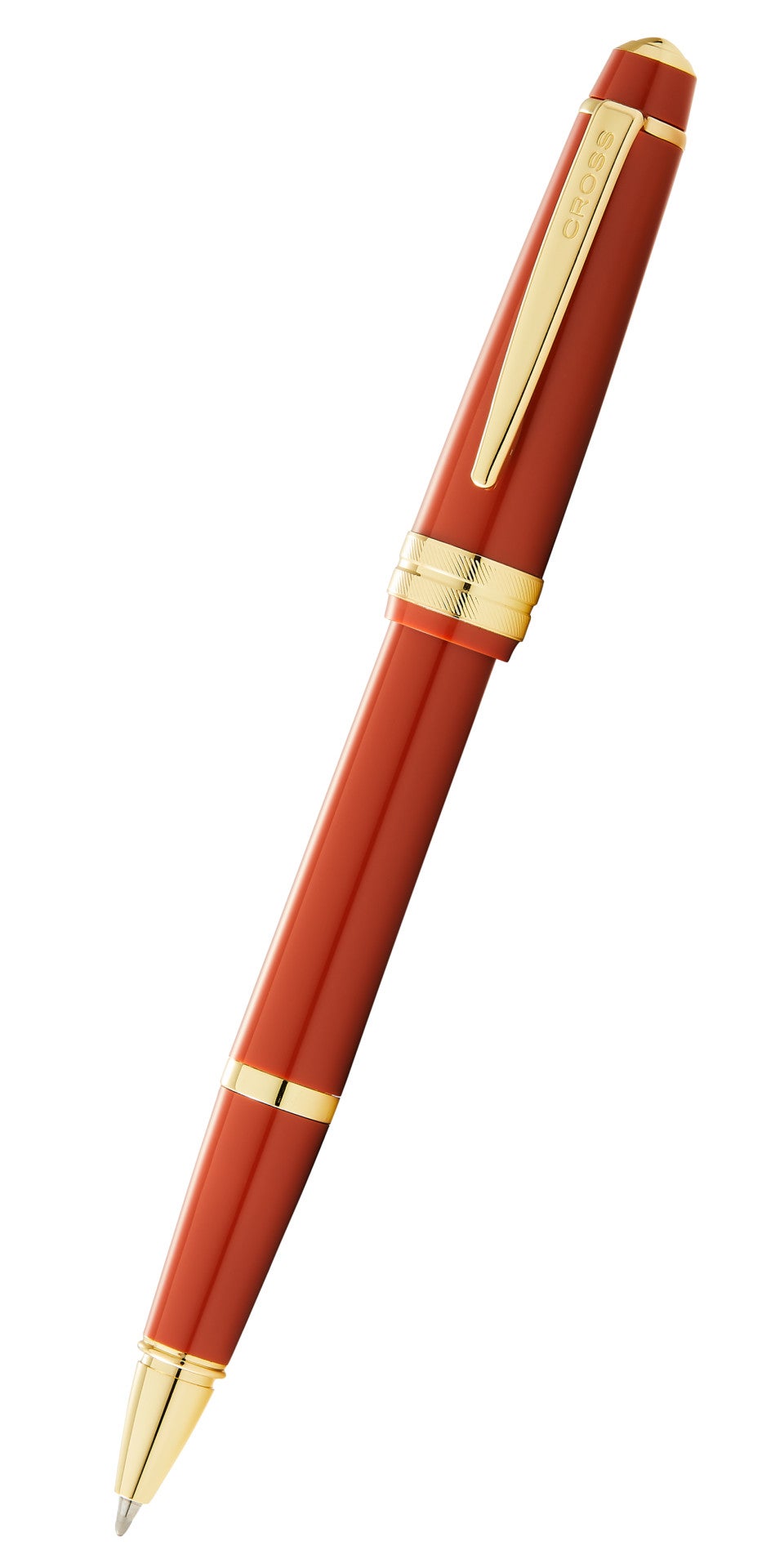 Bailey Light™ Polished Amber Resin and Gold Tone Rollerball Pen